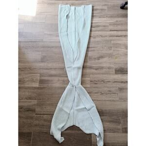 Adult Mermaid Tail Blanket Knit Light Blue